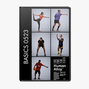 Basics0523 - A set containing 5 models of male and female adults standing in sport attire doing exer 3D model