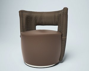 3D model circle ottoman