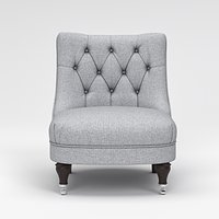 Richmond Tweed Tub Classic Button Tufted Accent Armchair