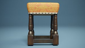 3D Old renaissance stool PBR