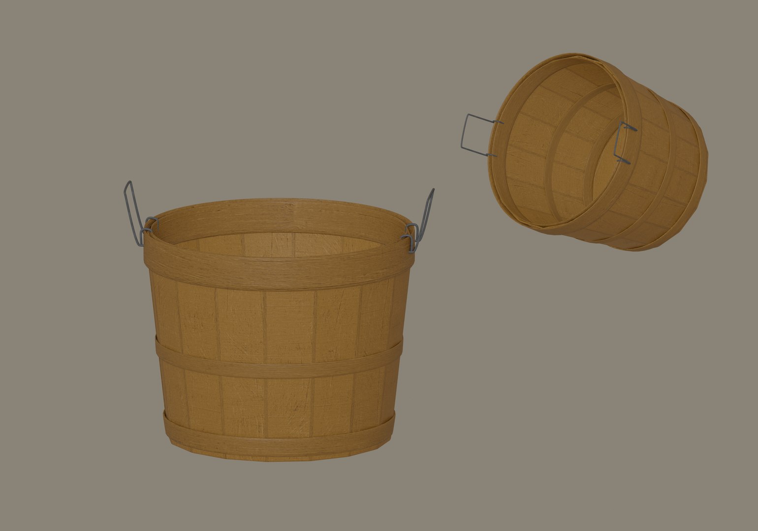 3D Wooden Basket model - TurboSquid 2045357
