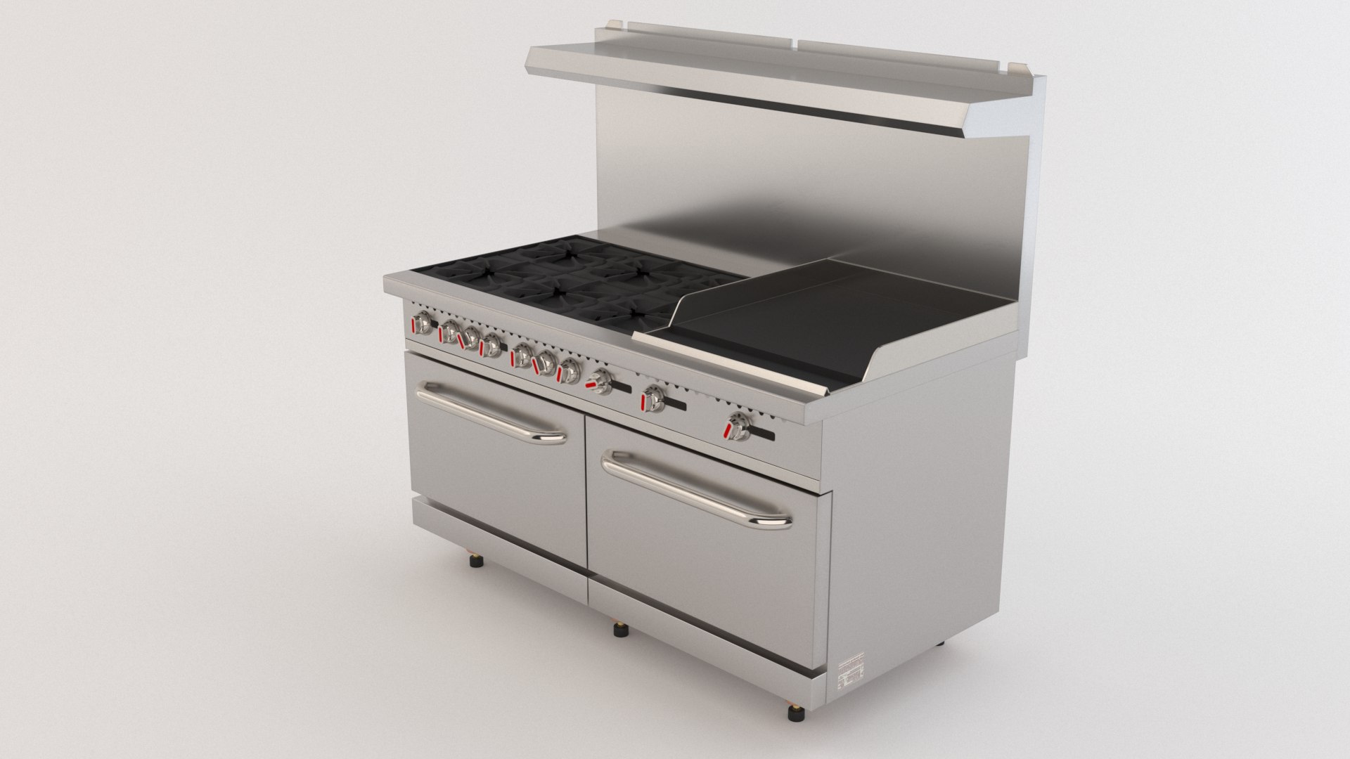 3D Commerical Stainless Steel Kitchen Range - TurboSquid 1768694