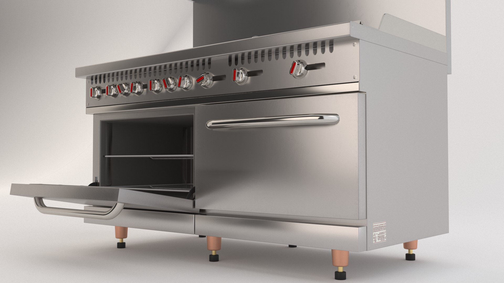 3D Commerical Stainless Steel Kitchen Range - TurboSquid 1768694