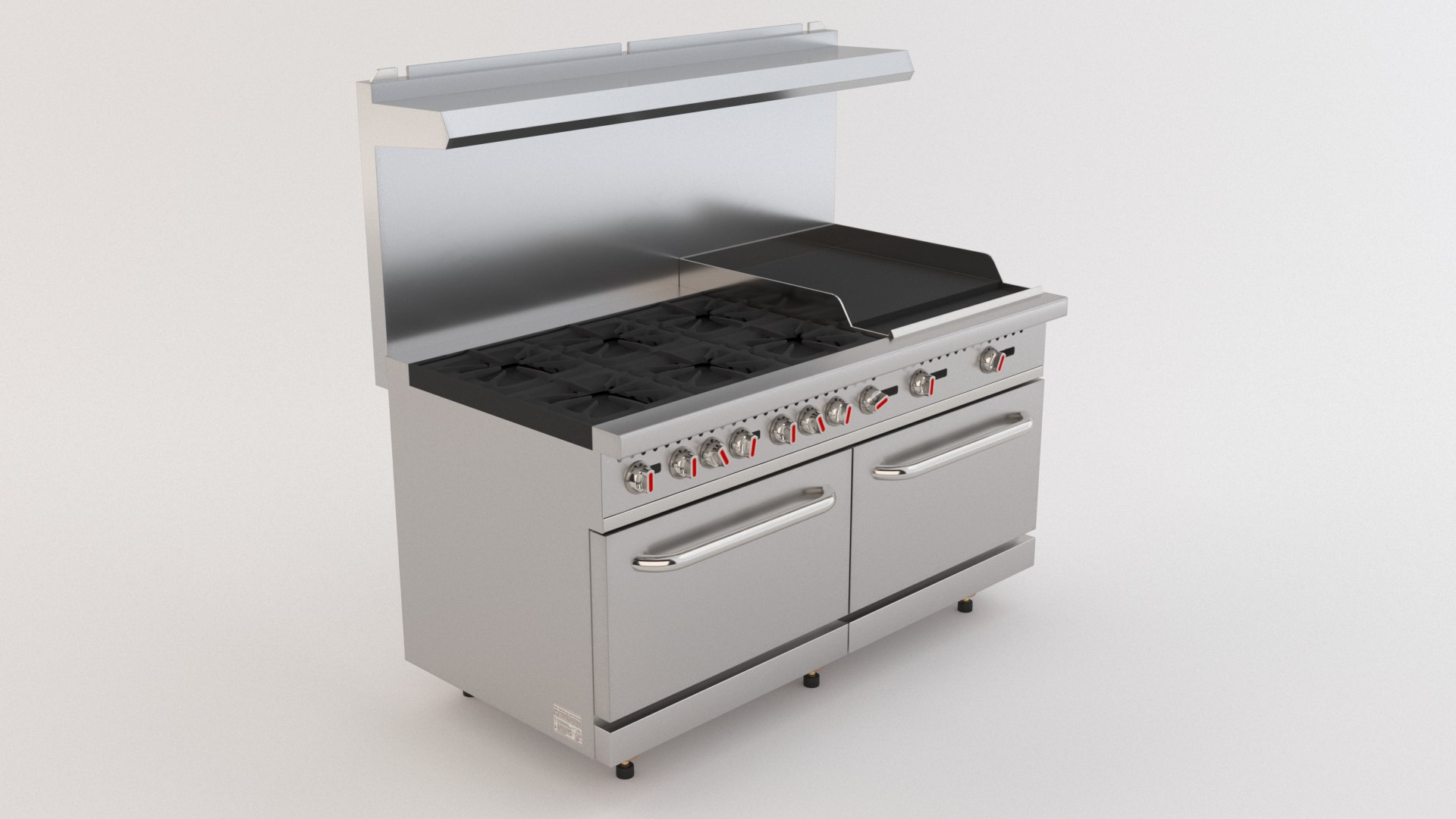 3D Commerical Stainless Steel Kitchen Range - TurboSquid 1768694