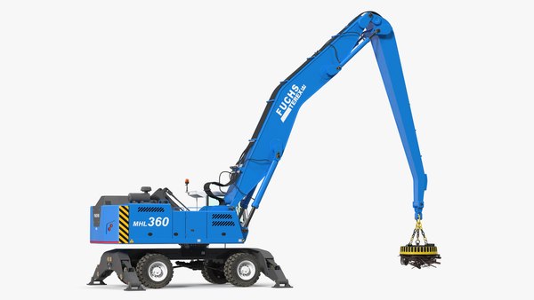modelo 3d Manipulador de materiales Terex Fuchs MHL360 con grúa ...