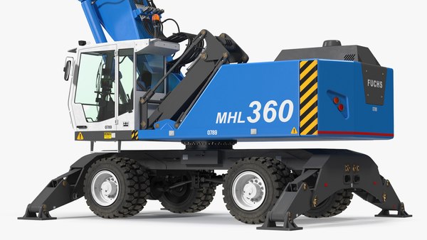 modelo 3d Manipulador de materiales Terex Fuchs MHL360 con grúa ...