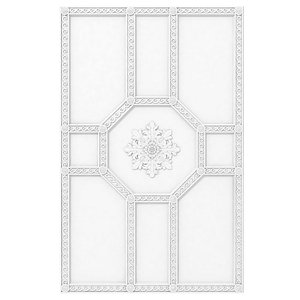 DOWNING STREET PLASTER STRAPWORK CEILING WITH ROCOCO CEILING CENTRE 3D model