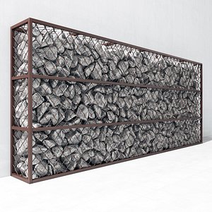 3D stone rock gabion model