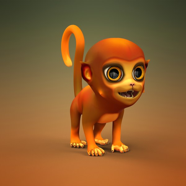 Macaco colorido dos desenhos animados RIGGED Modelo 3D $11 - .stl .obj .max  .fbx .3ds - Free3D