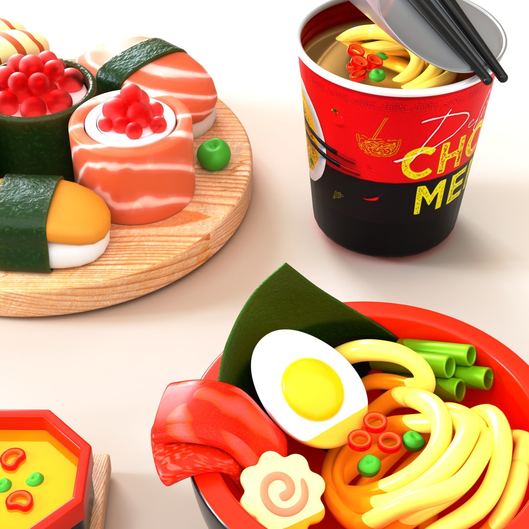 3D Model Set Of Japanese Food - TurboSquid 2347525