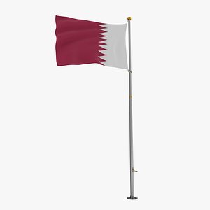 3D Pole Flag Qatar