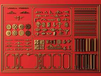 Classic Decor Molding 3D Model Pack Carved Ornament Relief Set