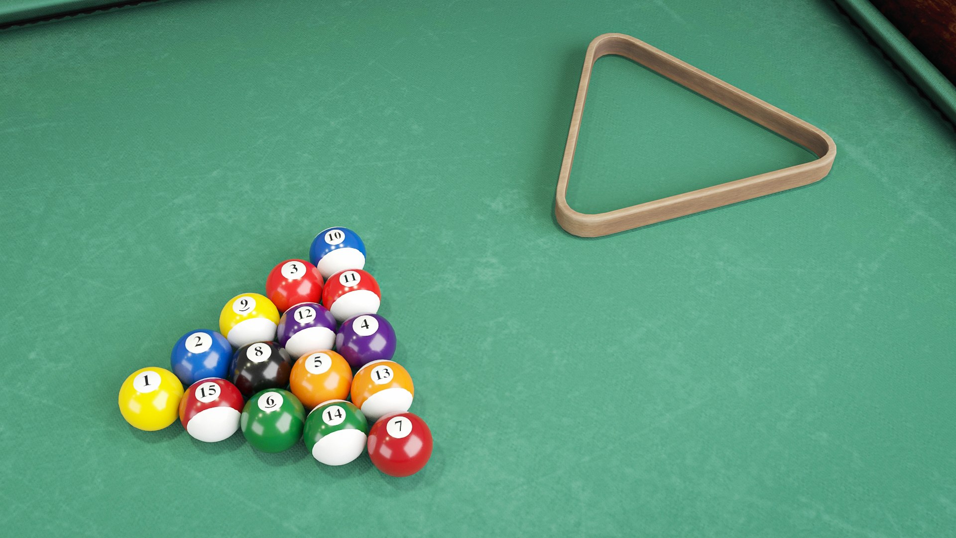 Wood pool table lowpoly model - TurboSquid 2019382