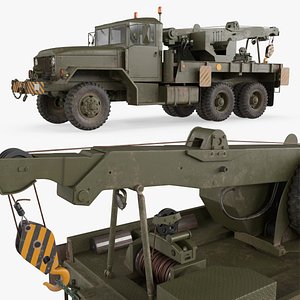 Army Wrecker Crane Truck Dirty model