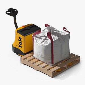Yale Electric Pallet Jack with Bulk Bag on Wooden Pallet