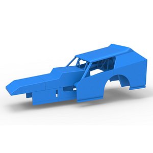 Shell of Vintage Dirt Modified stock car Version 8 Scale 1 to 25