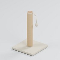 Sisal Cat Scratching Post with Carpeted Base and Hanging Toy