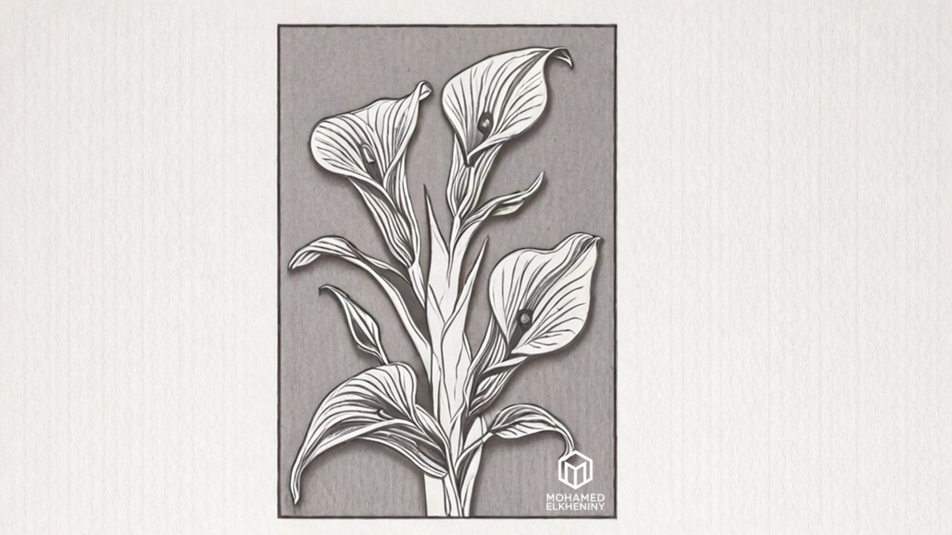 Modern Calla Lily Panel Wall Decor Set Relief Mural CNC 153 3D Model ...