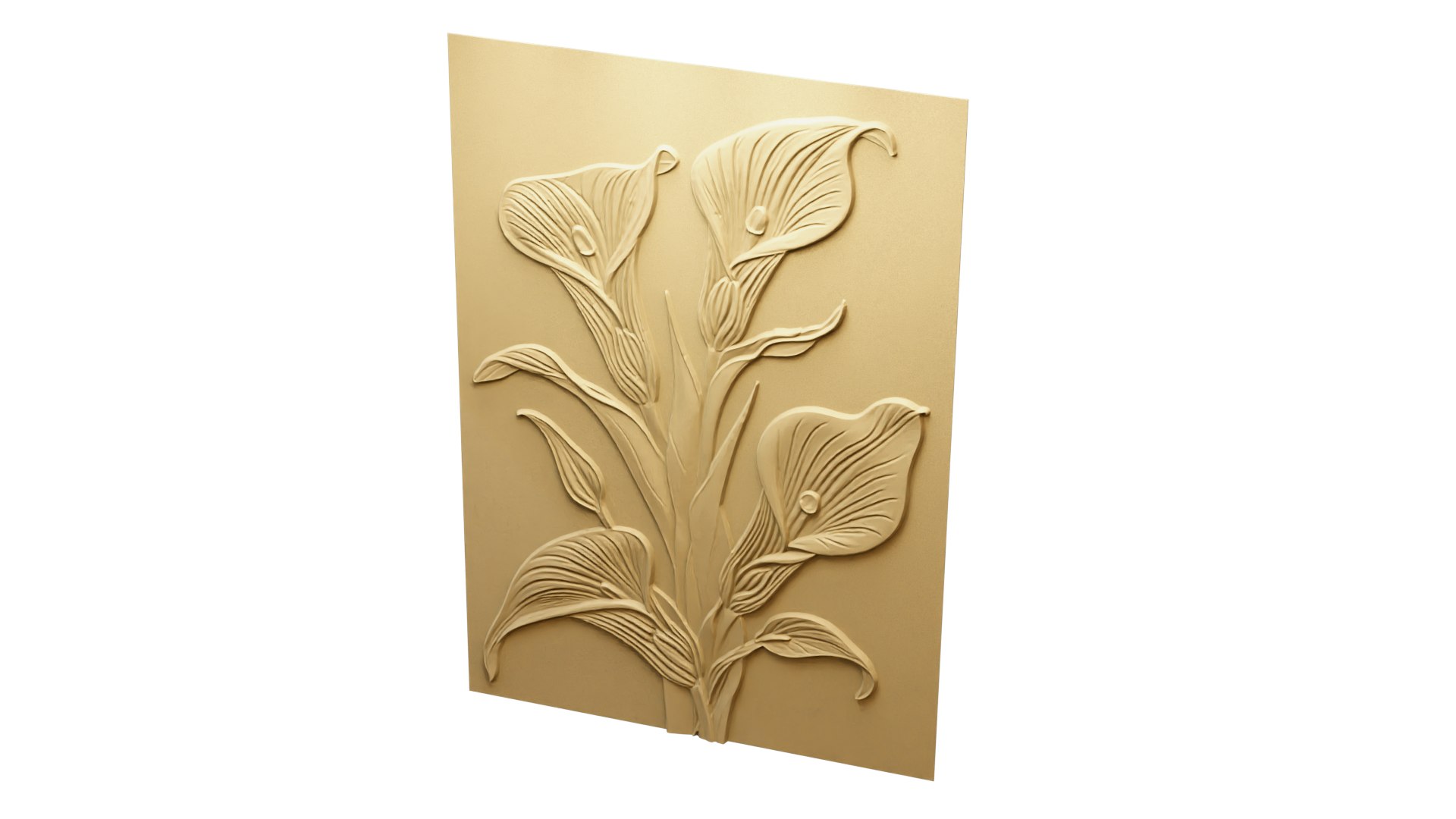 Modern Calla Lily Panel Wall Decor Set Relief Mural CNC 153 3D Model ...
