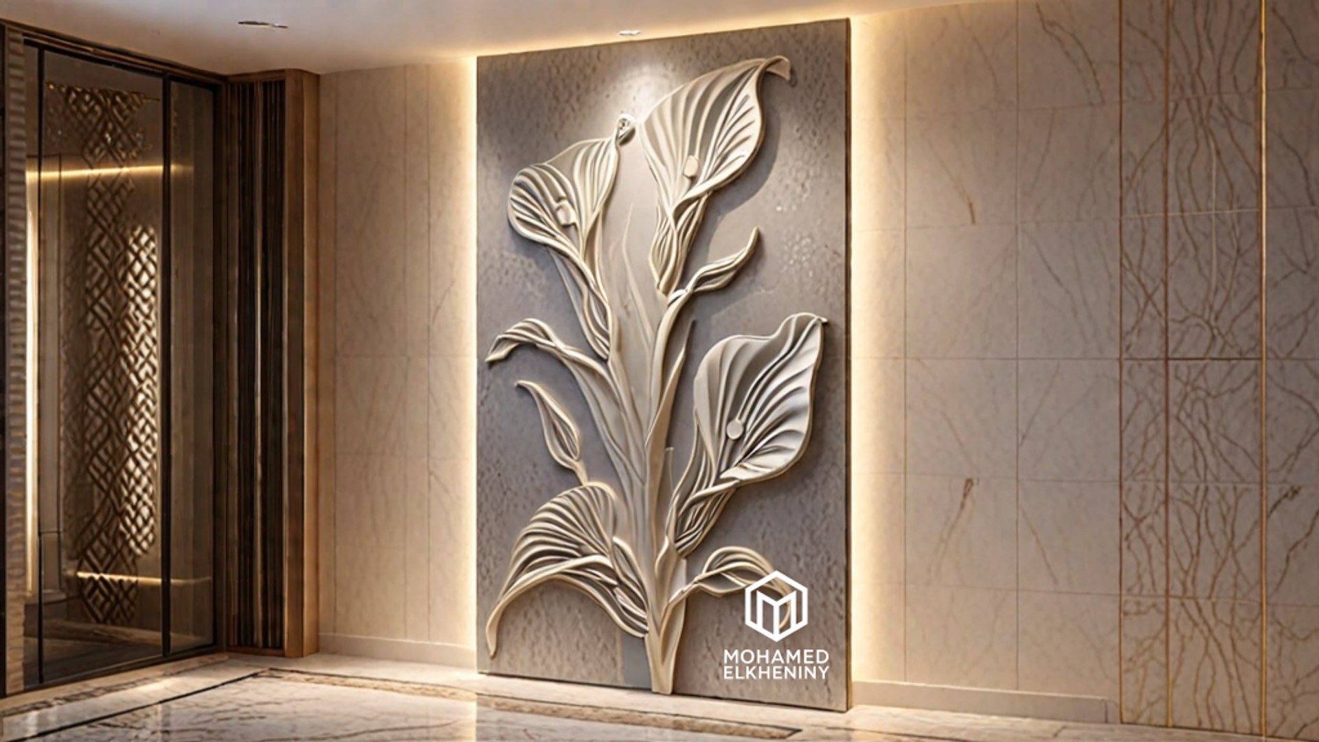 Modern Calla Lily Panel Wall Decor Set Relief Mural CNC 153 3D Model ...
