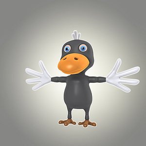 cool cartoon bird 3d model