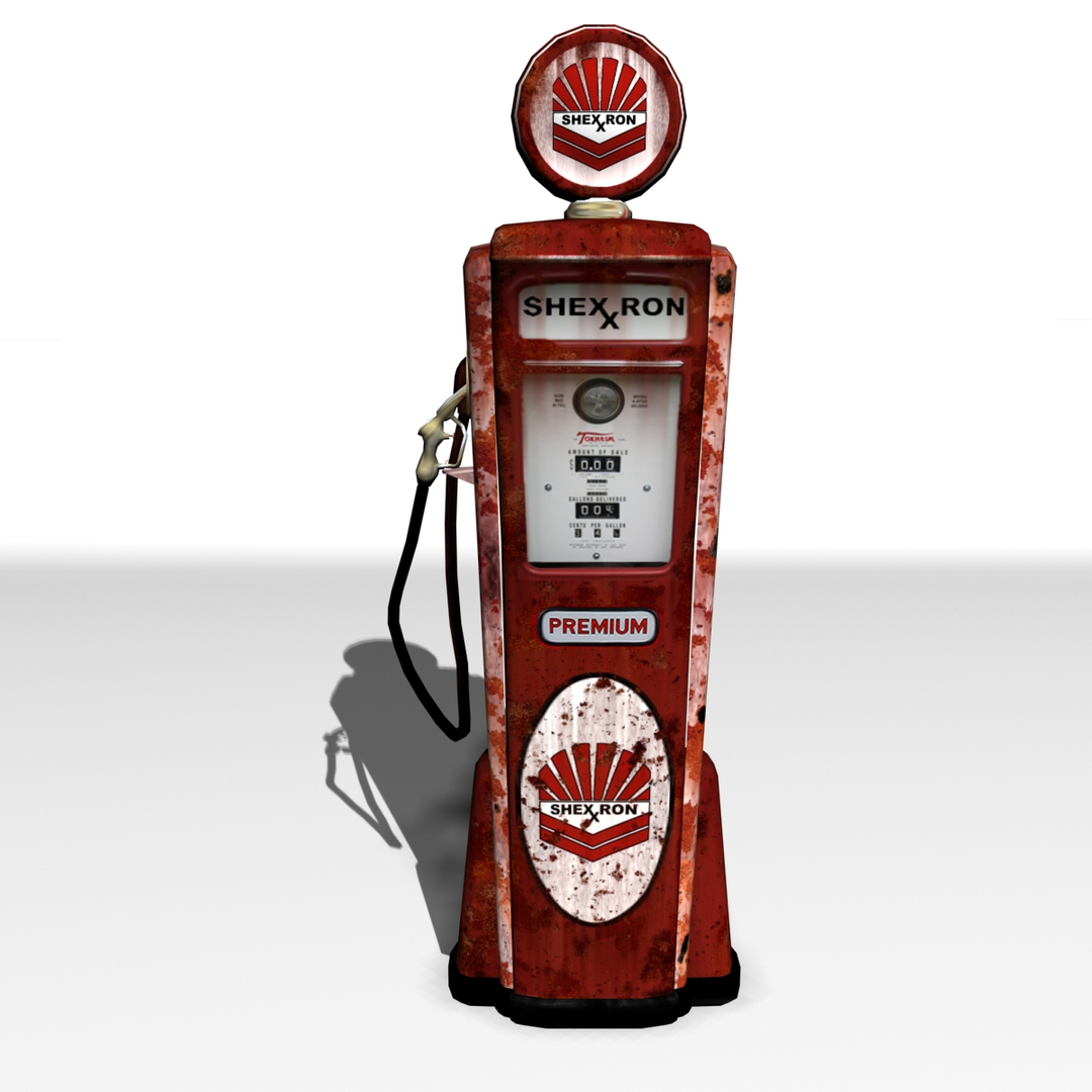 1950 Gas Pump 3d Model