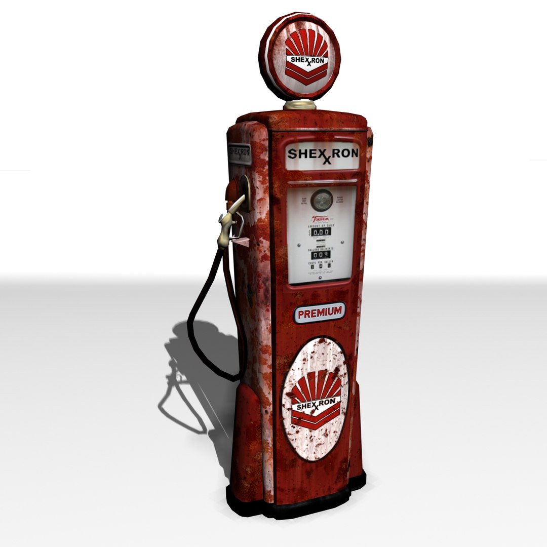 1950 Gas Pump 3d Model