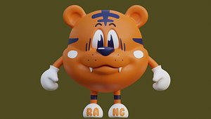 3D cartoon tiger