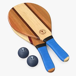 3D Tennis Rackets and Ball PBR model