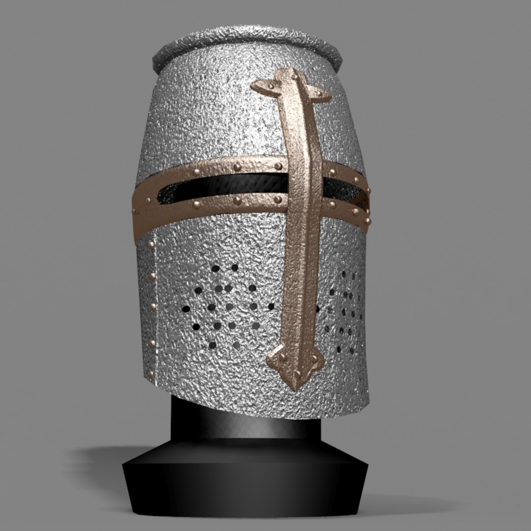 3d Helm Templar Knight