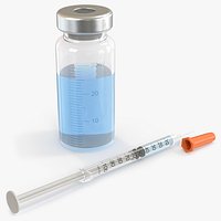 Medical Vial with 1Ml Syringe Orange