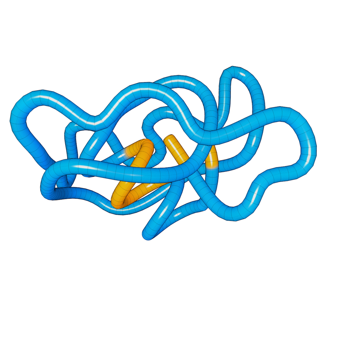 Protein Chain Folded Unfolded 3d Model