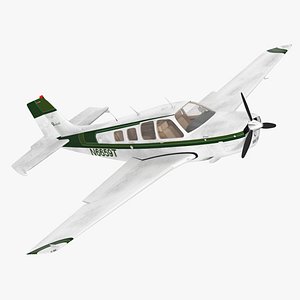 3D model Single Engine Light Aircraft Beechcraft Bonanza Rigged for Maya