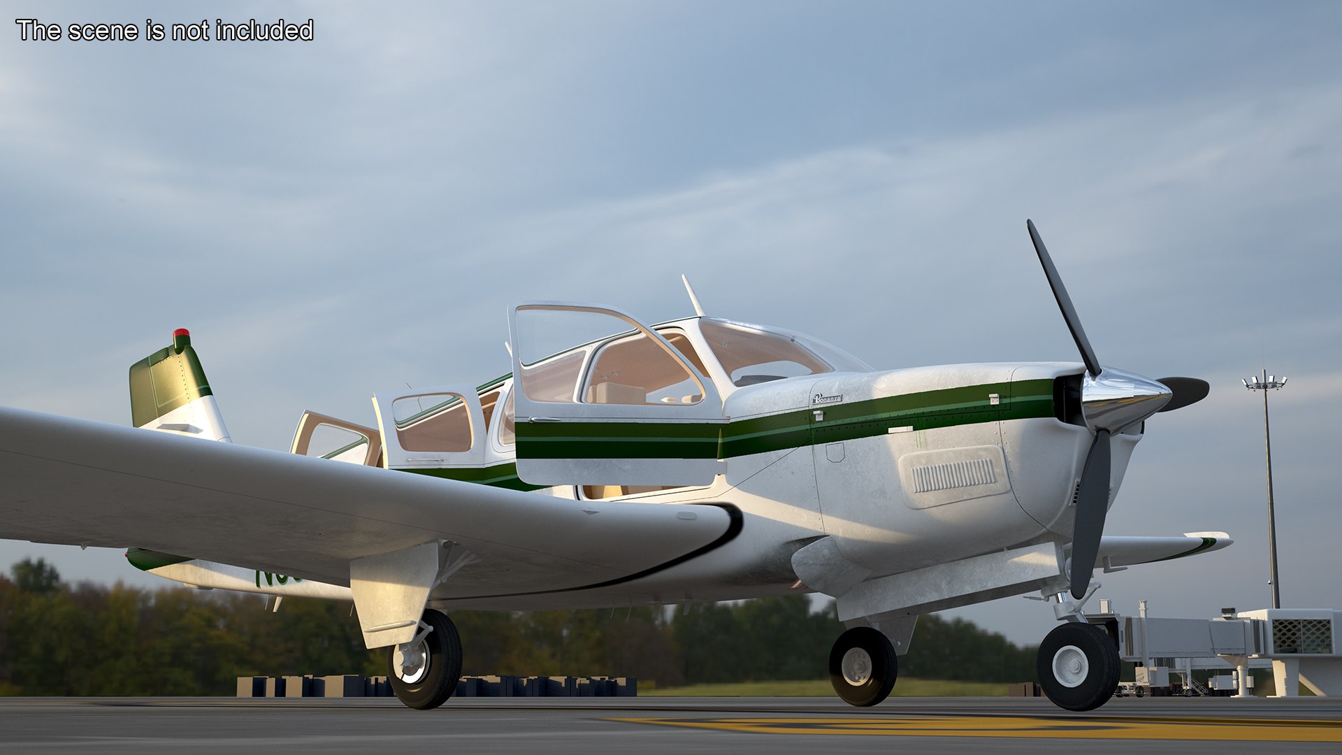 3D Model Single Engine Light Aircraft Beechcraft Bonanza Rigged For ...