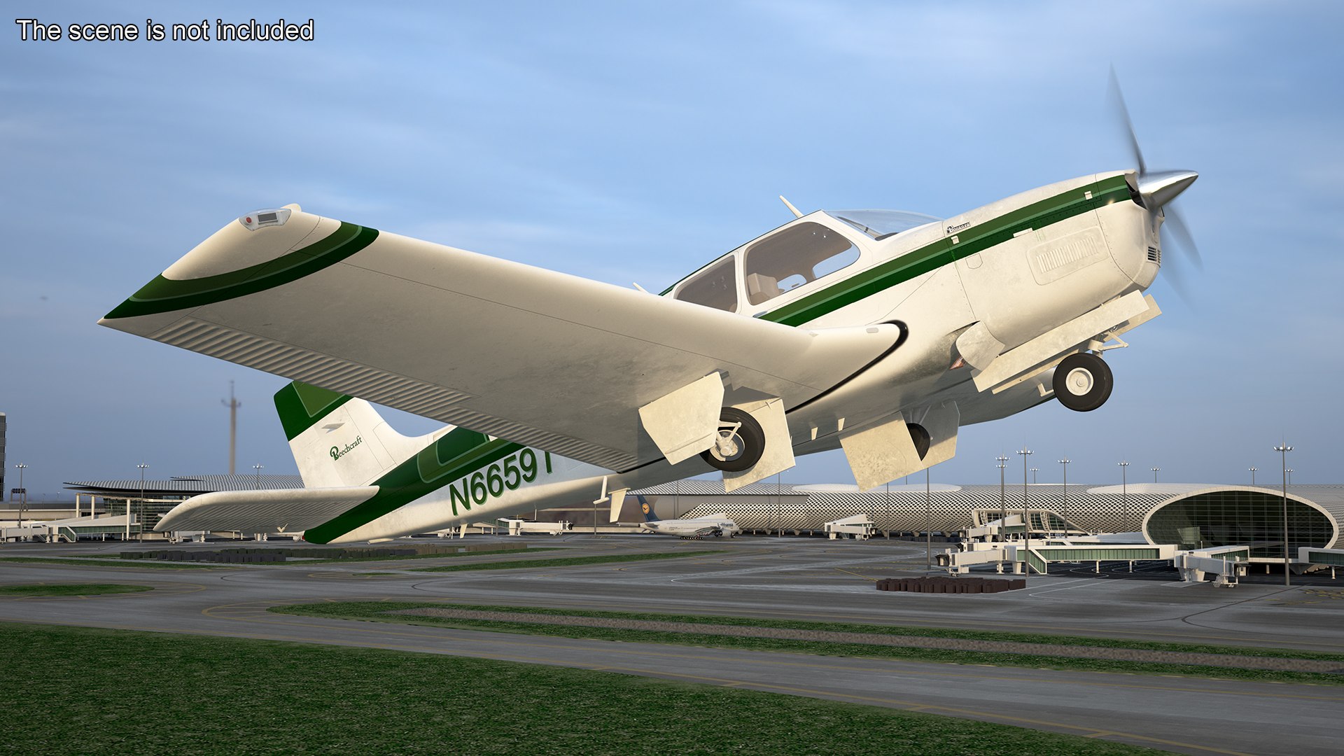 3D Model Single Engine Light Aircraft Beechcraft Bonanza Rigged For ...