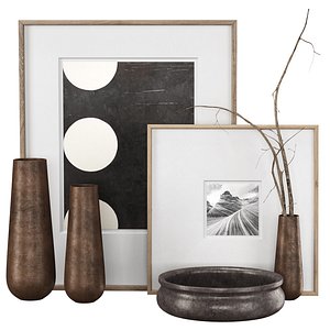 Rh Grand Hammered Metal Floor Vases with Frames