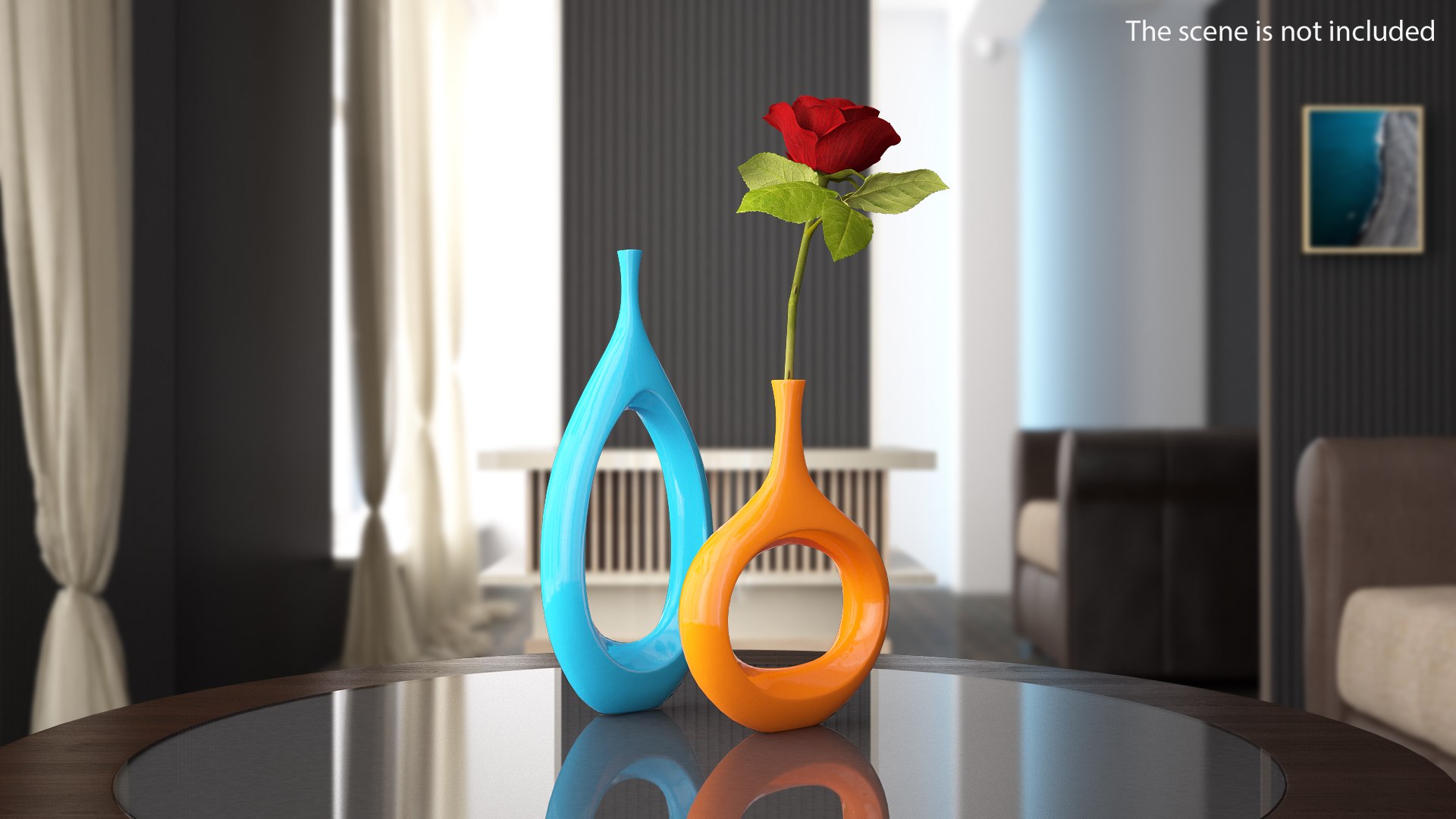 Hollowed Matt Ceramic Vase 3D model preview