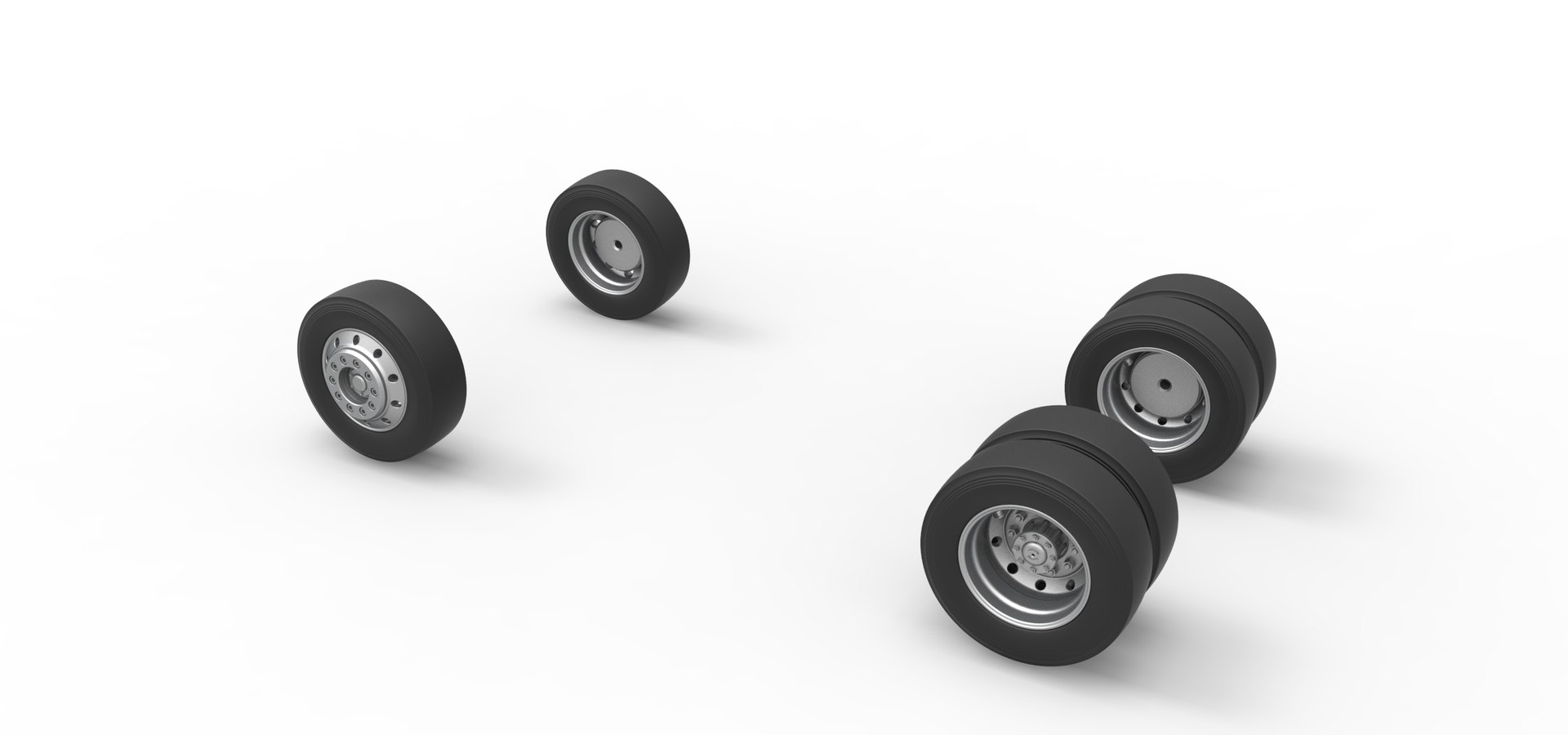 3D Wheel Set Of Big Rig Racing Semi Truck Scale 1 To 25 - TurboSquid ...