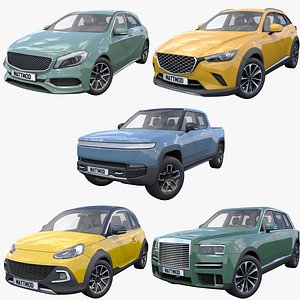 3D Generic Cars Collection - 5 pack - 2 model
