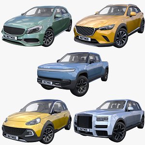3D Generic Cars Collection - 5 pack - 2 model