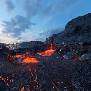 volcanic eruption pbr 3D
