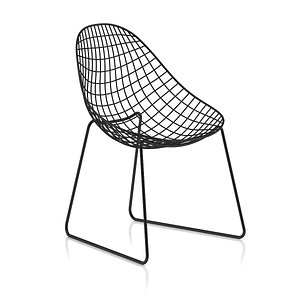 metal wire chair 3d