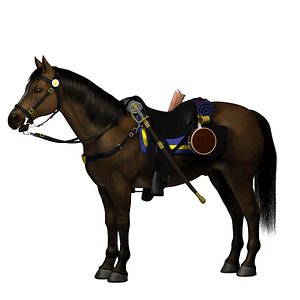 civil war horse saddle 3d model
