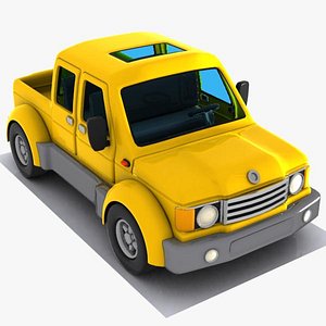 obj cartoon pickup truck
