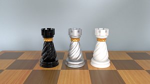 3D Rook 3D Luxury Chess Pieces