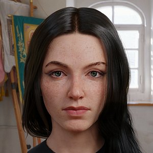 3D Realistic Female Head -  Blender 2 9 Head   eyes  Hair model