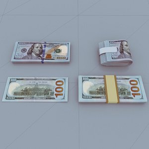 100 US Dollars Currency 3D model 3D model