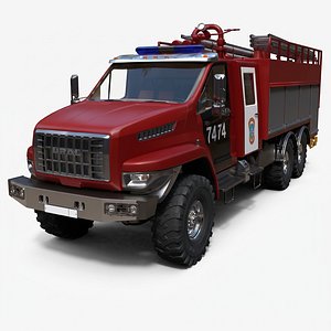 Ural Next Fire Truck and Rescue Vehicle - High-Poly 3D Model