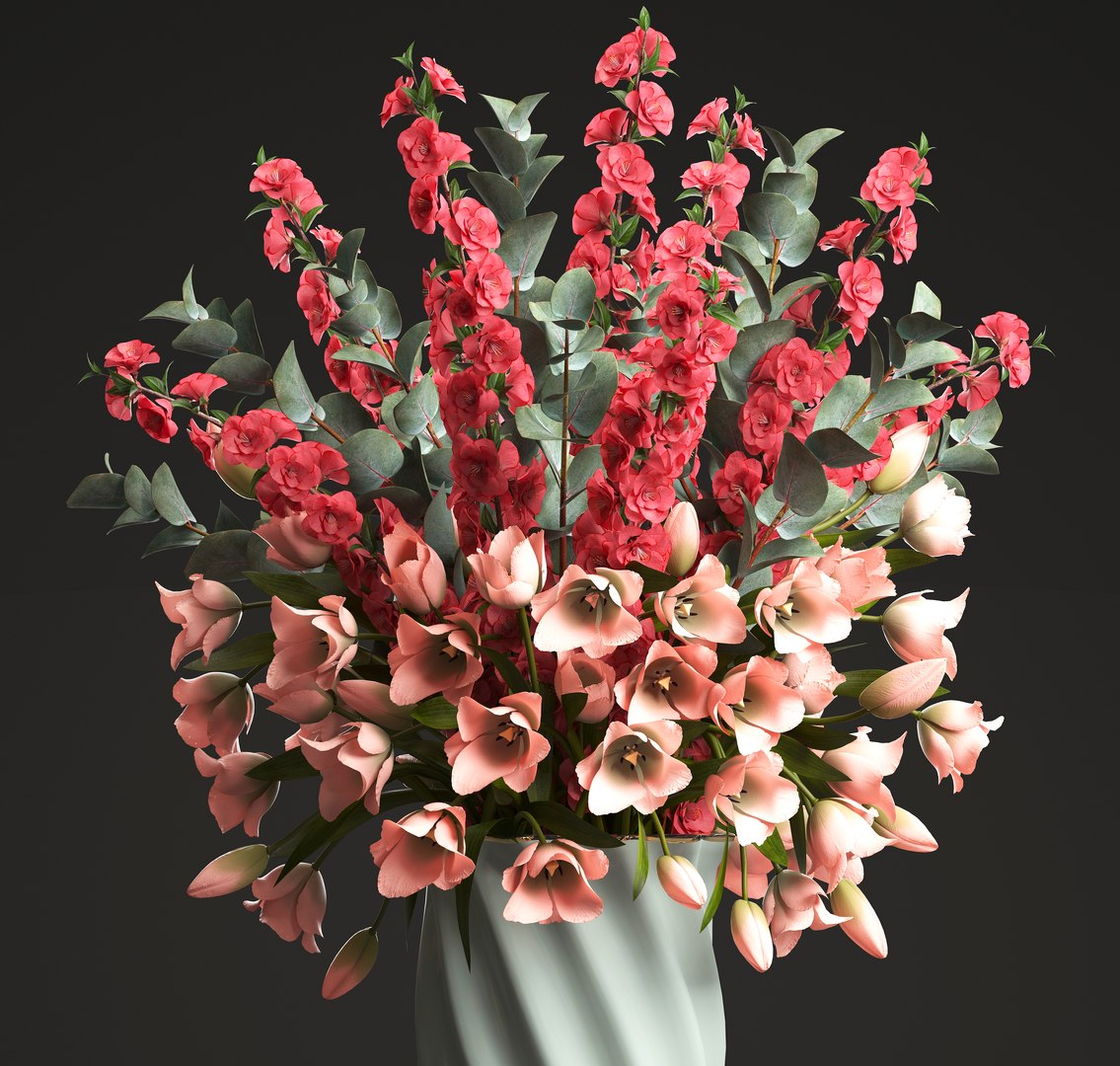 Bouquet Spring Flowers Tulips 3D Model - TurboSquid 1285705