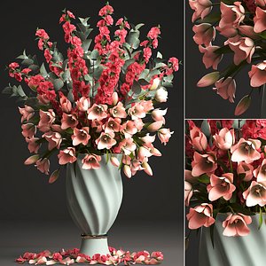 bouquet spring flowers tulips 3D model